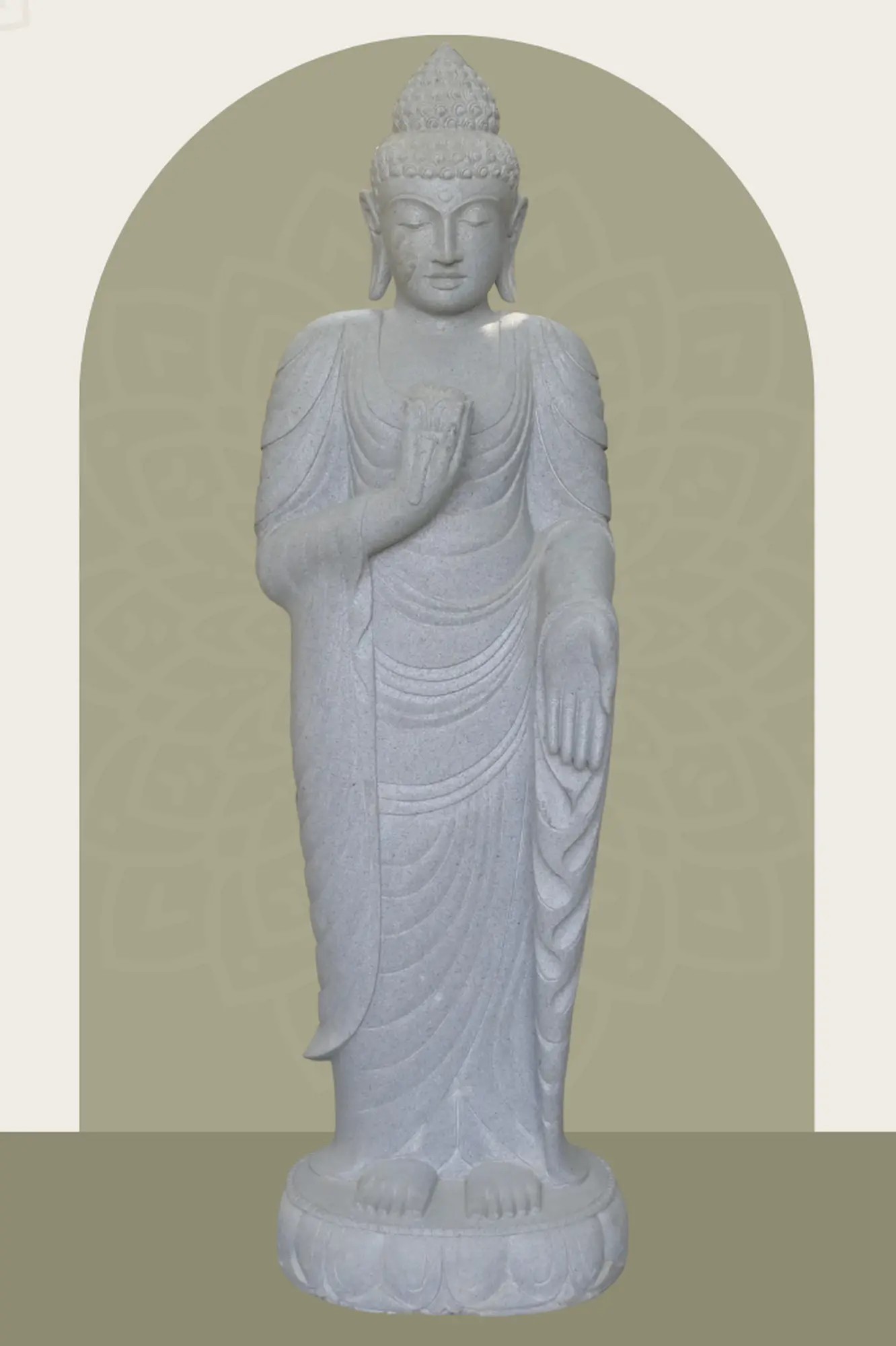  Product image 1 of the product “Standing Buddha with Lotus Flower, ca. 180 cm H ”